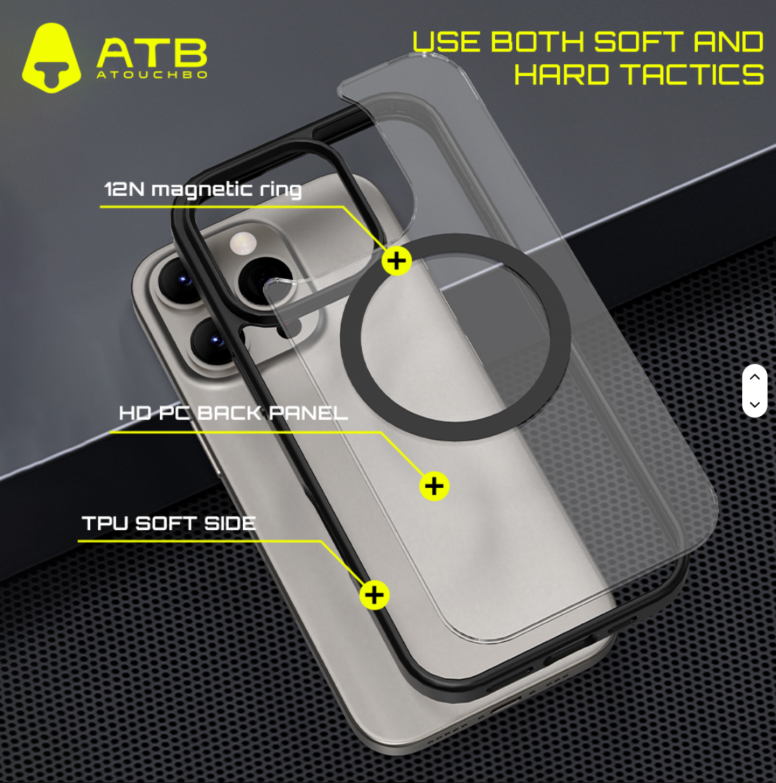 ATB Anti-Shock Magnetic Phone Case for iPhone – Durable, Waterproof & Stylish Protection